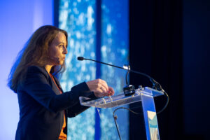 CEO of Veolia North America and NAWC Chairwoman Karine Rougé offers remarks at 2023's Water Summit